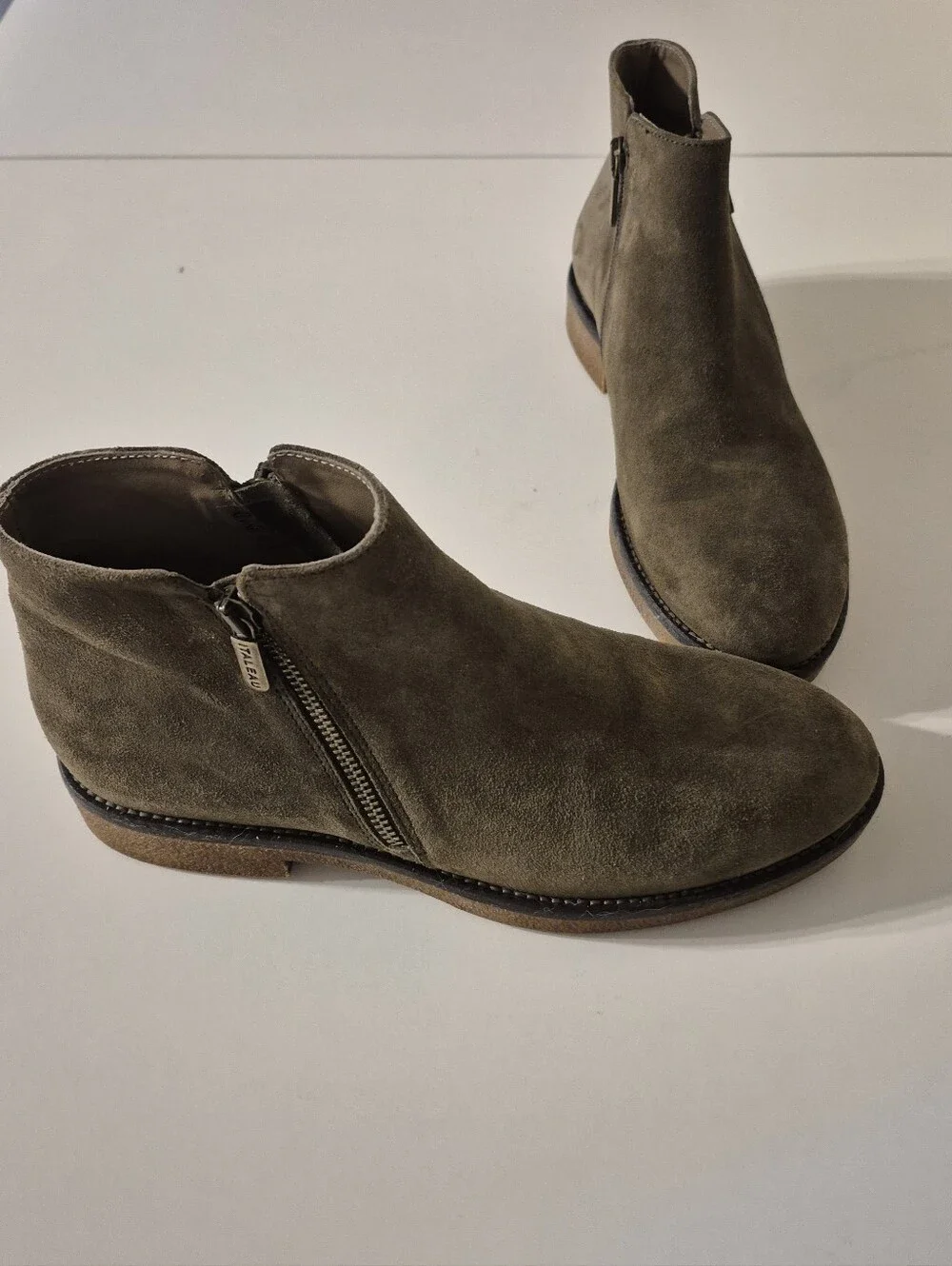 ITALEAU Foliana Waterproof Suede Ankle Boots Moss Green Size EU 40 / US 9.5